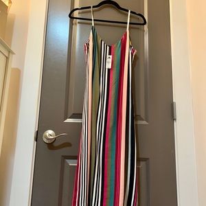 Express Multi-color Stripe Slip Midi Dress (NWT)